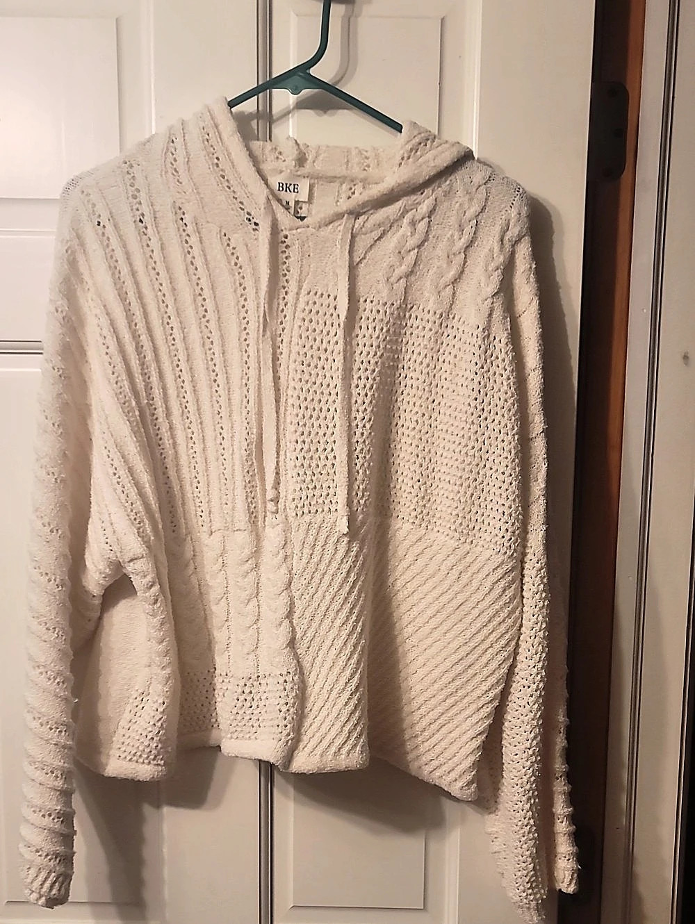 BKE Cream Cowl Neck Sweater Size Medium Like New